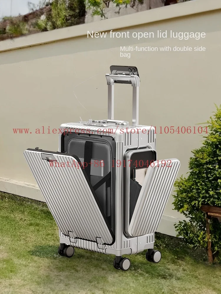 New three-open multi-function front open trunk 24-inch PC double-side bag large capacity