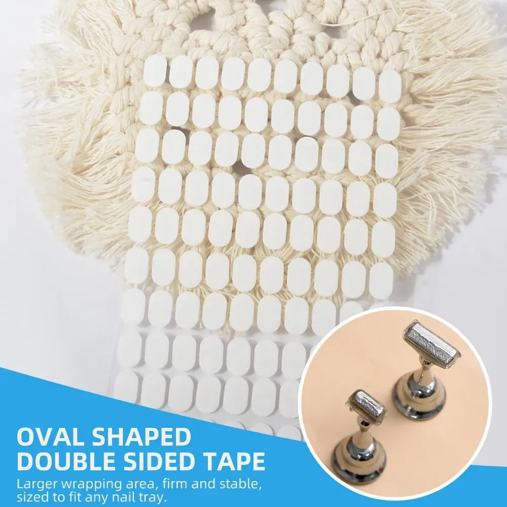 1000Pcs Double-Sided Nail Stand Double Sided Tape Transparent Mesh Nail Art Tape No-Trace Pre-Cut False Nails Jelly Tape