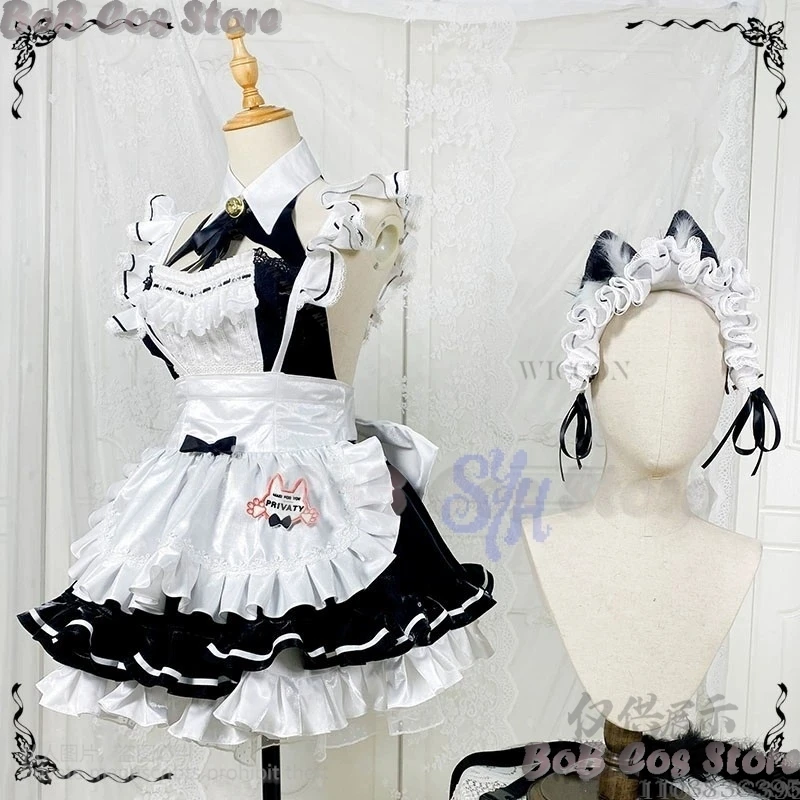 Privaty Cosplay Game Nikke Anime Sexy Kawaii Neko Cat Maid Dress Sweet Lace Ruffles Lolita Jsk Cute Girl Halloween Comic Con Cos