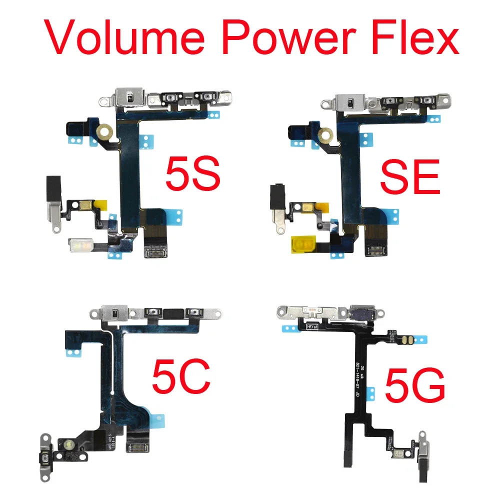 

Pop New Power Button On Off Flex Cable For IPhone 5S SE 2016 2020 Mute Volume Switch Connector Ribbon Parts