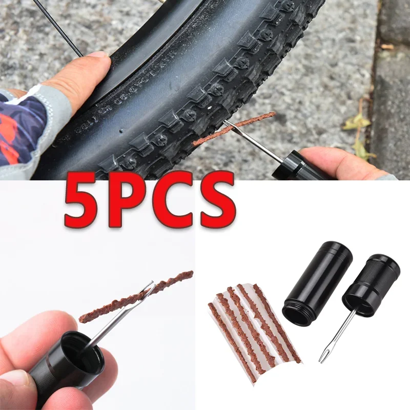 

5pcs Tire Repair Strips Tubeless Rubber Stiring Glue Seals for Car Motorcycle Tyre Puncture Kit Wicks Worms Tools Accessories