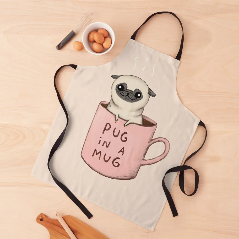 

Pug in a Mug Apron Useful Things For Kitchen All For Kitchen And Home Kitchen Household Items Women's Apron