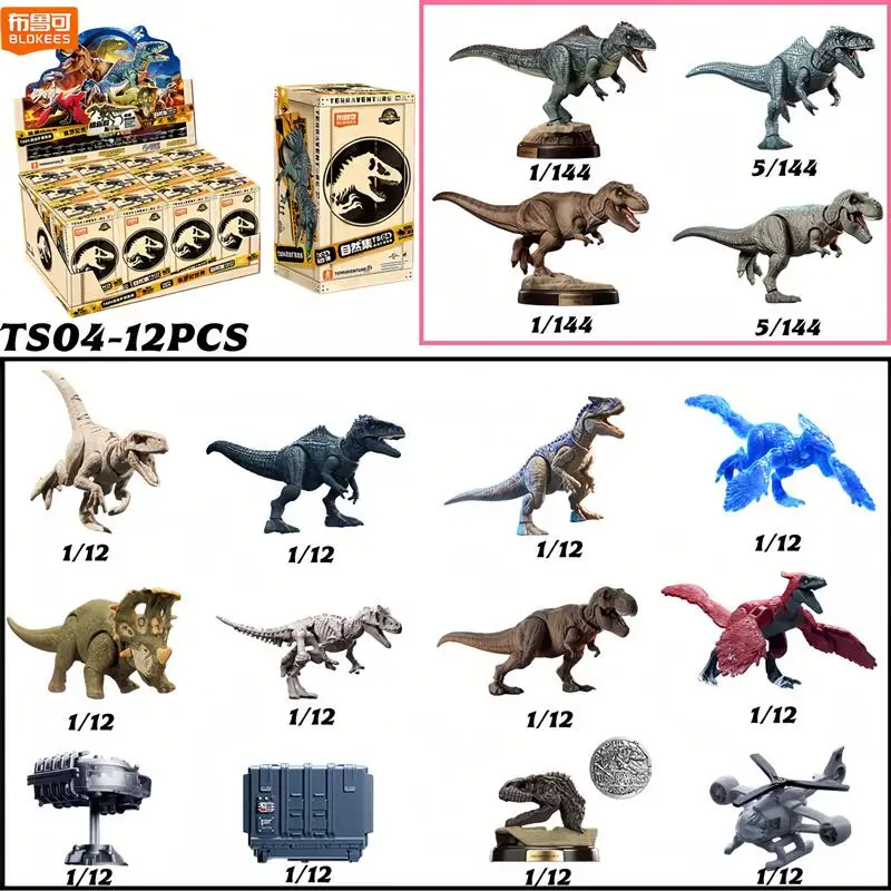 Blokees Jurassic World Dinosaurier Tyrannosaurus Velociraptor Rex Realistische Tier-Actionfigur Modell Dekoration Spielzeug Geschenk