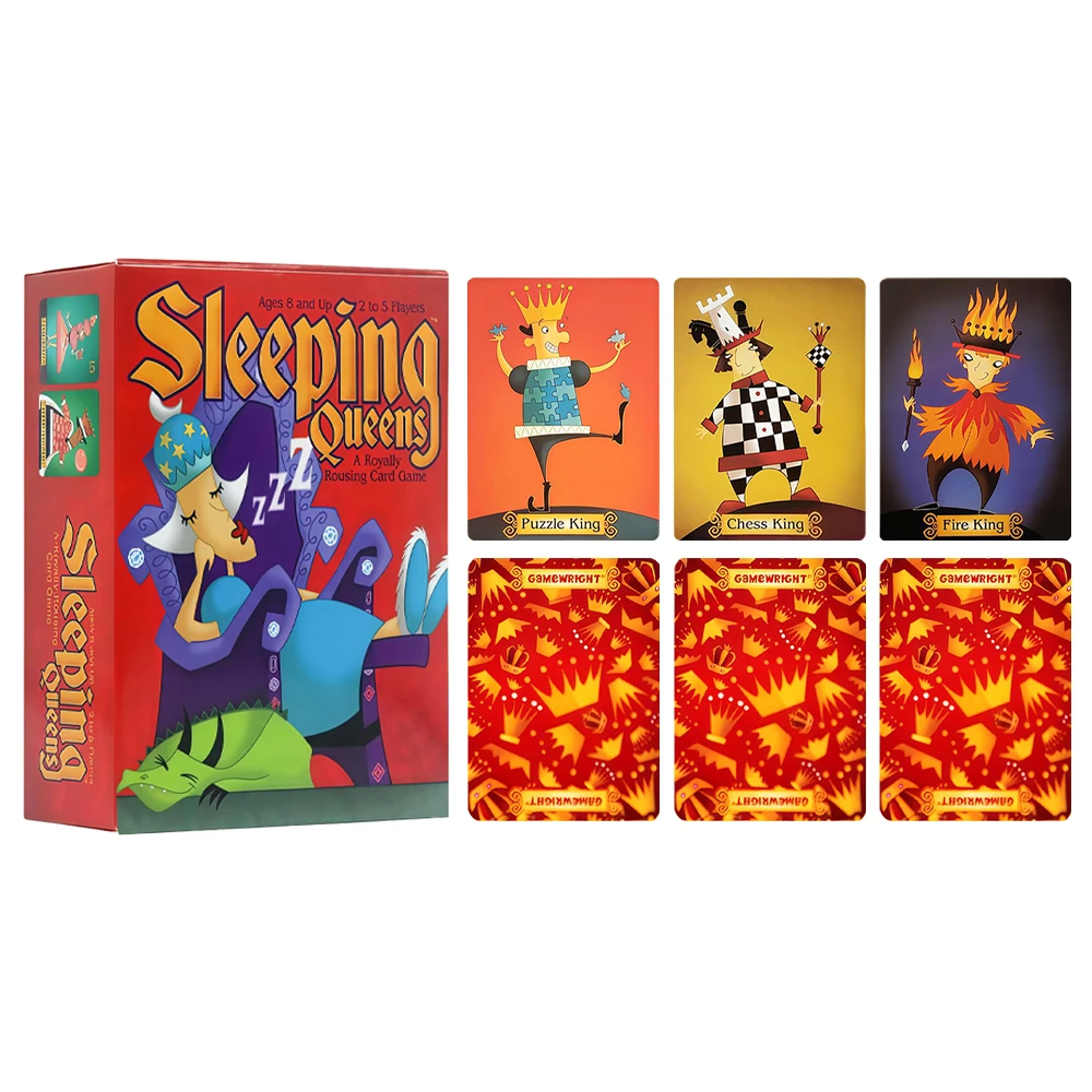 

Sleeping Queens Card Game Full English Version Family Board Game 2-5 Players Strategy Card Game for Kids Party Gift