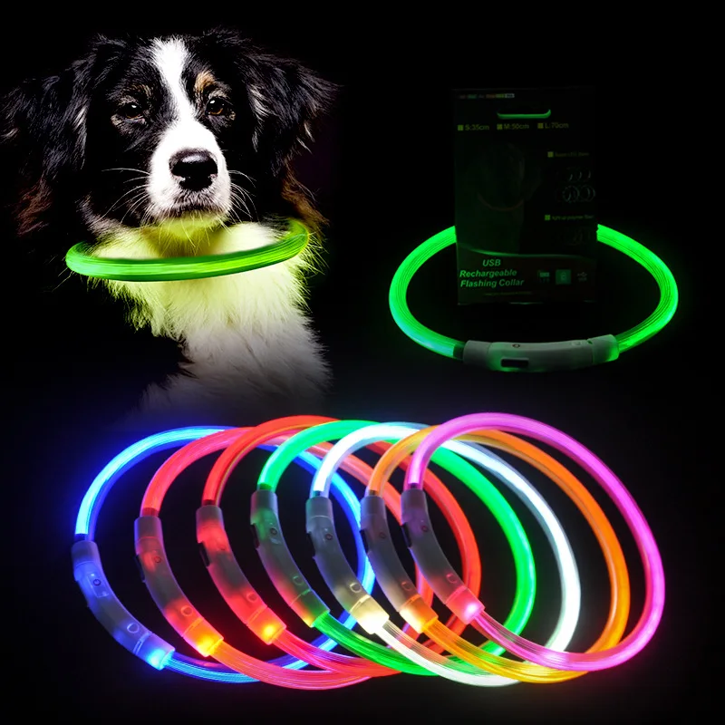 Led Usb Dog Collar Pet Dog Night Luminous Charge Collar Led Night Safety Flashing Glow Dog Loss Prevention Collar Pet Accessorie