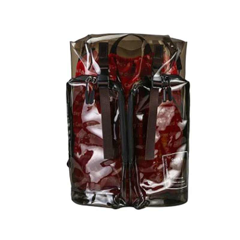 

Transparent PVC Backpack Large Capacity Travel Bag Youth Unisex Waterproof Bag School Bag Handbag Dark Brown