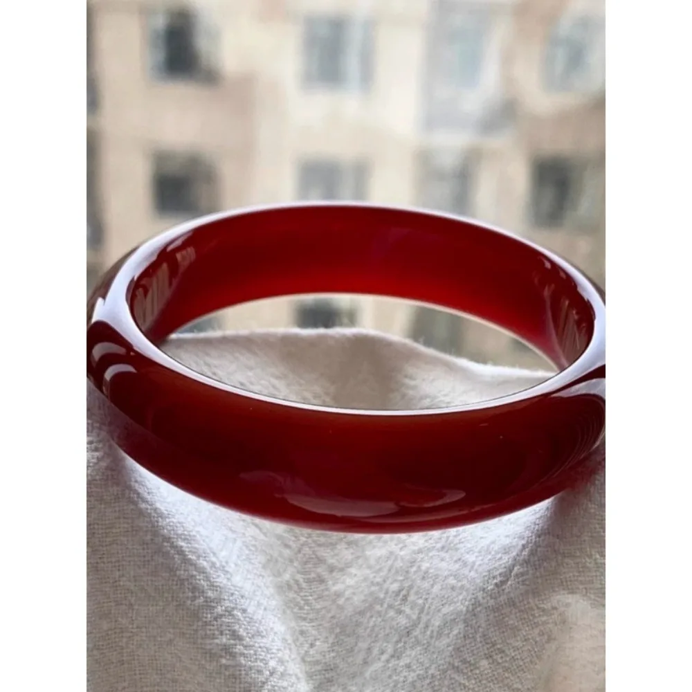 

Natural genuine red agate bracelet, positive chalcedony bracelet, natal year red jade bracelet