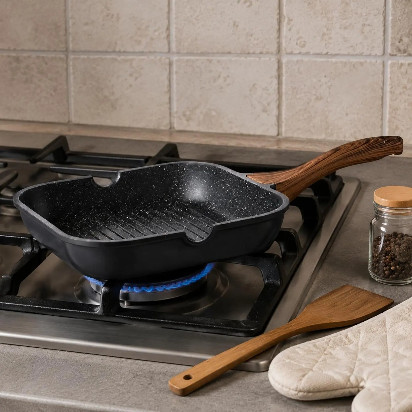 

Nonstick Steak Pan Thickened Breakfast Frying Pan Cookware Induction Compatible Stone Coating