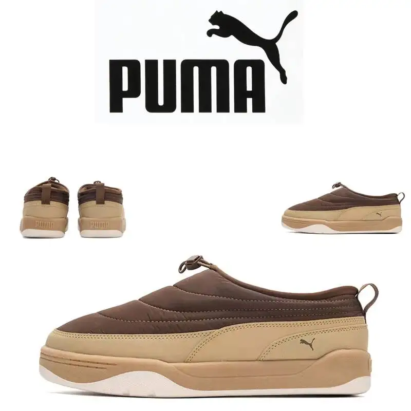 2026 new Puma Fleece-Lined Unisex Sneakers Chef Mule Boken Slip-On Lazy Shoes Thick-Soled Sports Cotton Shoes 397661-04