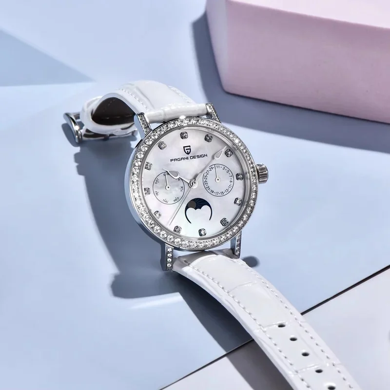 PAGANI DESIGN Luxury Ladies Quartz Watch Japan Movt Sapphire Crystal Leather Strap Fashion Exquisite Top Ladies Clock Gift