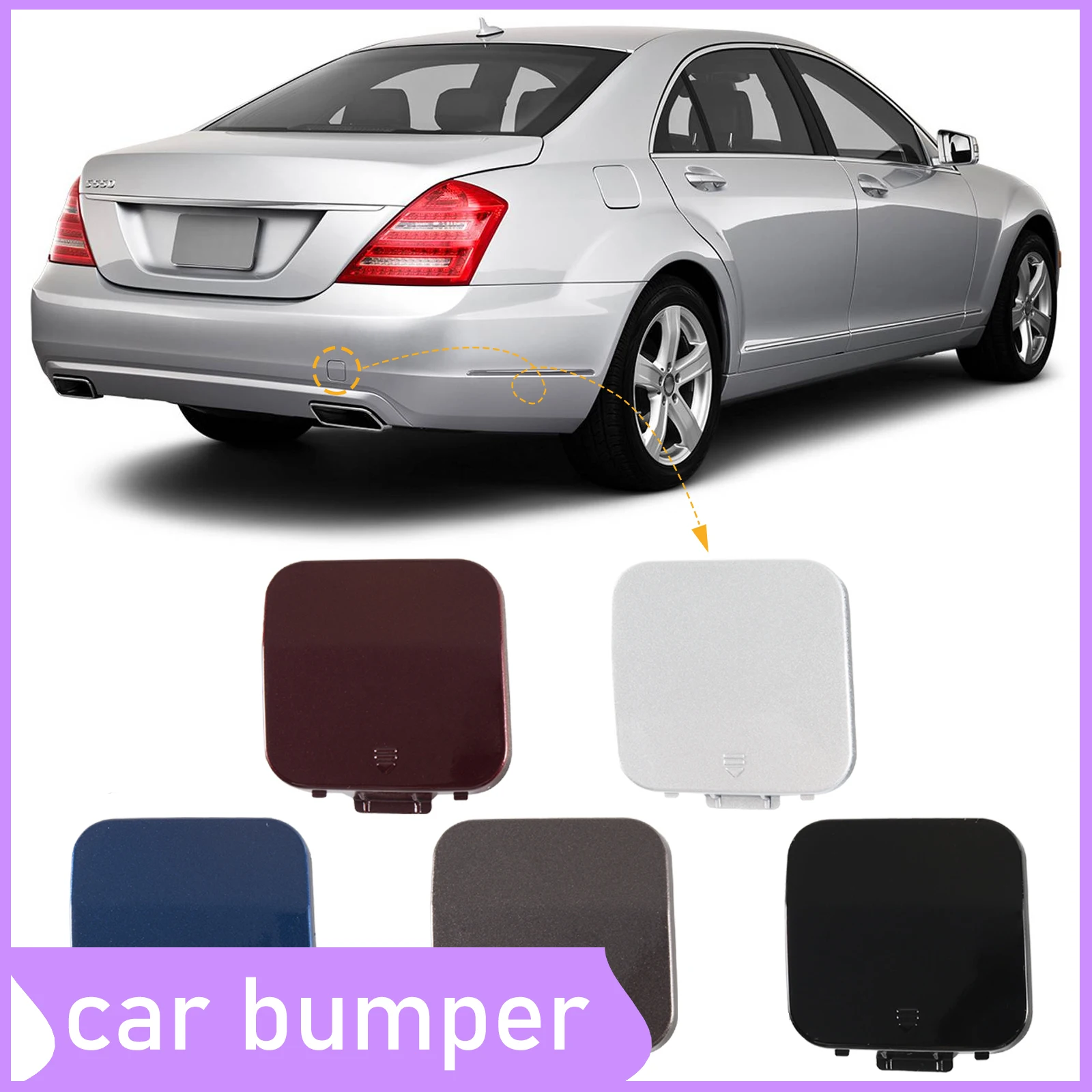 

Rear Bumper Tow Hook Cap Towing Eye Cover For Mercedes-Benz S-Class W221 2010 2011 2012 2013 Right A2218850022 Trailer Cover