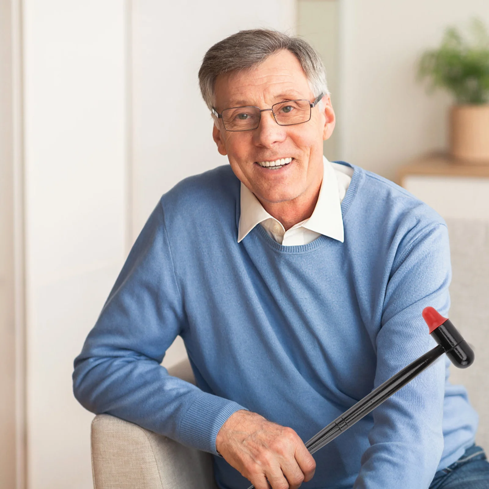 

2Pcs Massage Hammer Health Stick Portable Ergonomic Design Solid Wood Handle Body Neck Waist Leg Massager