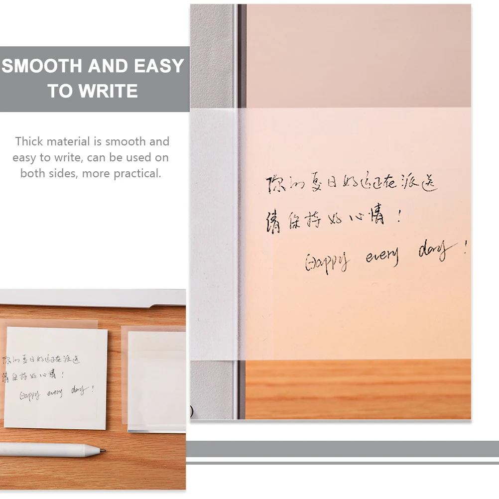 

10 Books 50 Pages Waterproof Memo Pads Stickers Thick Material Smooth Writing School Office Supplies Double Sided Note Stickers