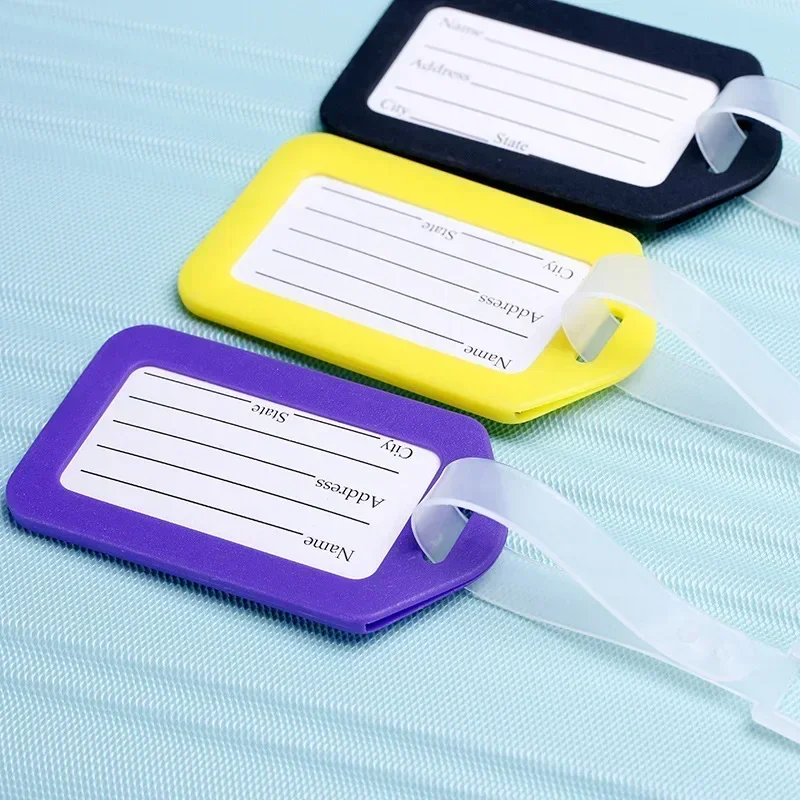 Plastic Luggage Tags, Suitcase Label, Travel Accessories, Luggage Bag Tag, Name Address ID Label, Baggage Holder, 5Pcs