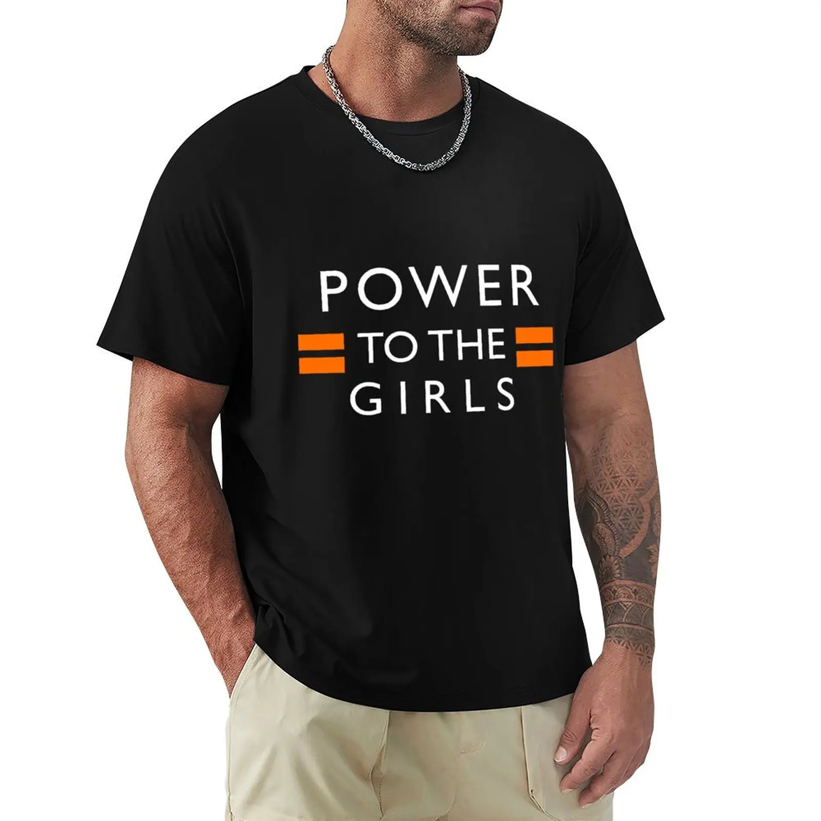 Power To The Girls T-Shirt oversized cheap stuff boys animal print graphic tees for men