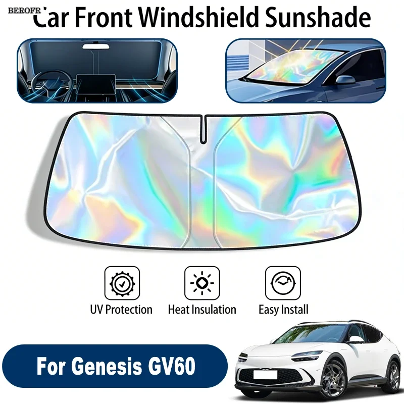 Windshield Sun Shade For Genesis GV60 Foldable UV Reflective Front Window Sun Protection Cover Accessories