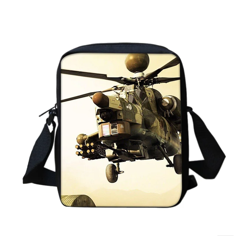 Helicopter shoulder bag, compact and large capacity, new mechanical print, perfect birthday gift for school boys and girls