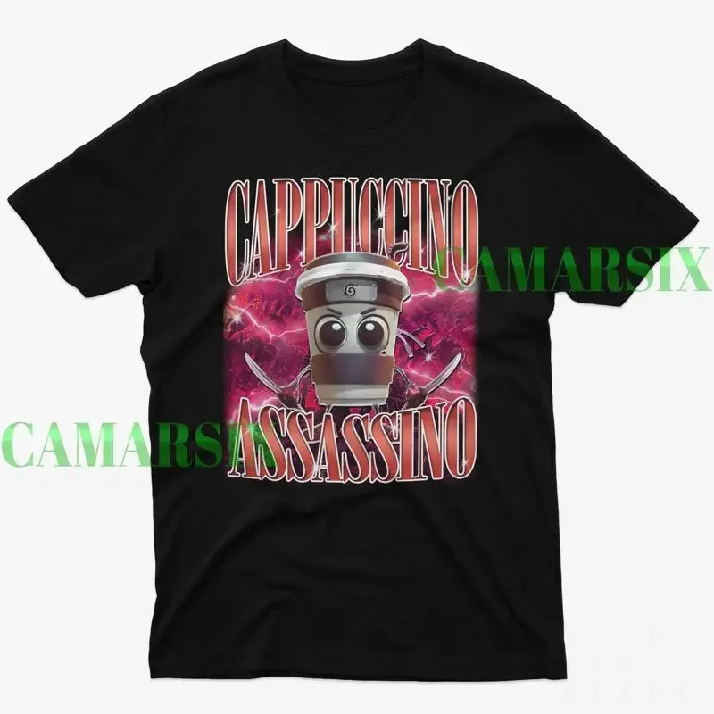 Cappuccino Assassino T Shirt Italian Brainrot Anomaly Weirdcore Meme Trippy Gen Z Humor Surreal Absurdist