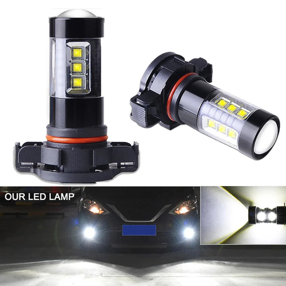 

2pcs PSX24W H7 H16 H10 H11 H8 Fog Light 9006 HB4 Auto Bulb 880 881 80W LED Bulb Car Daytime Running Light DRL Lamp 6000K 4300K