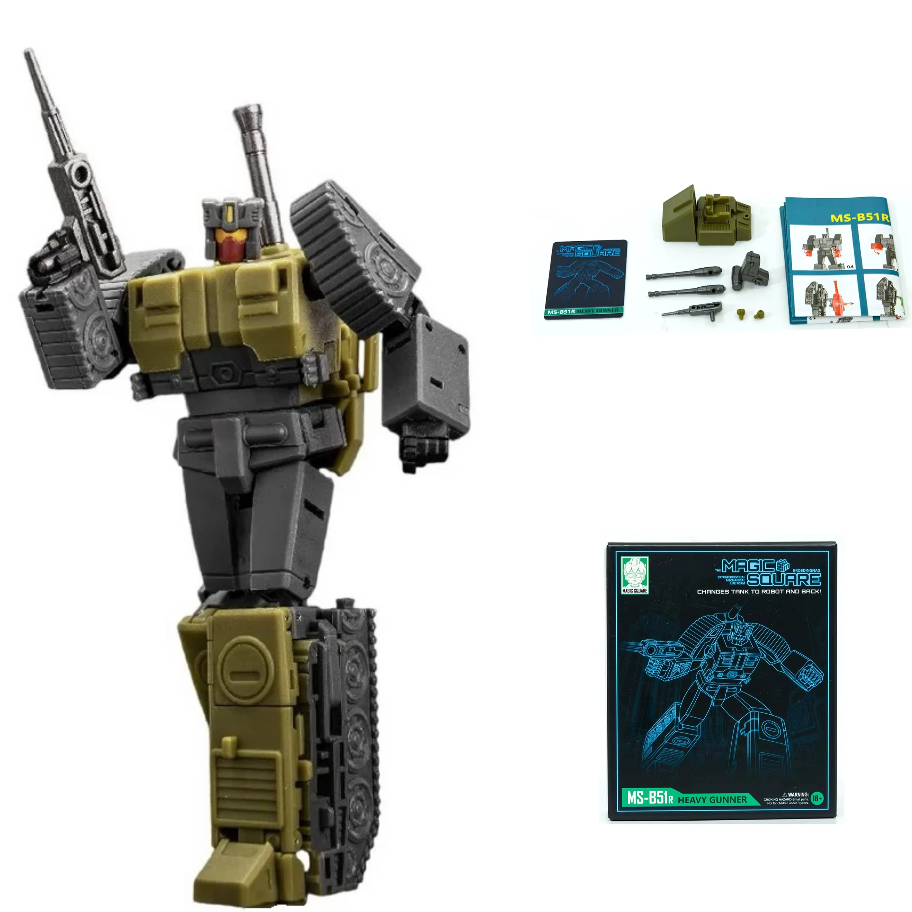 Magic Square Toys Trasformazione MS-B51R Mini edizione di piccole dimensioni Bruticus Fit Squabble