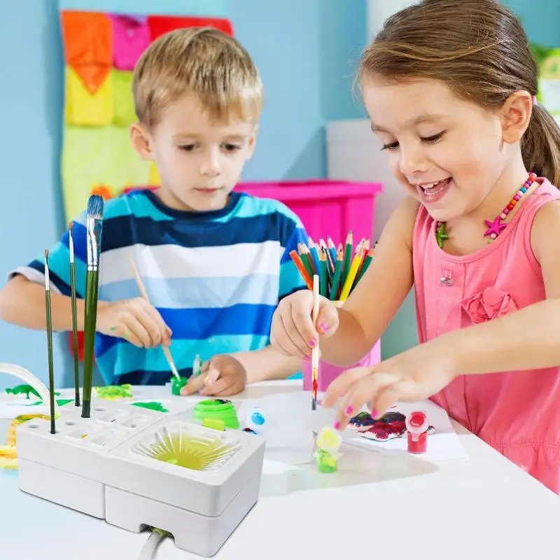 Detergente per pennelli per bambini Detergente per pennelli elettrico Dispenser per acqua di vernice Rondella per pennelli per San Valentino
