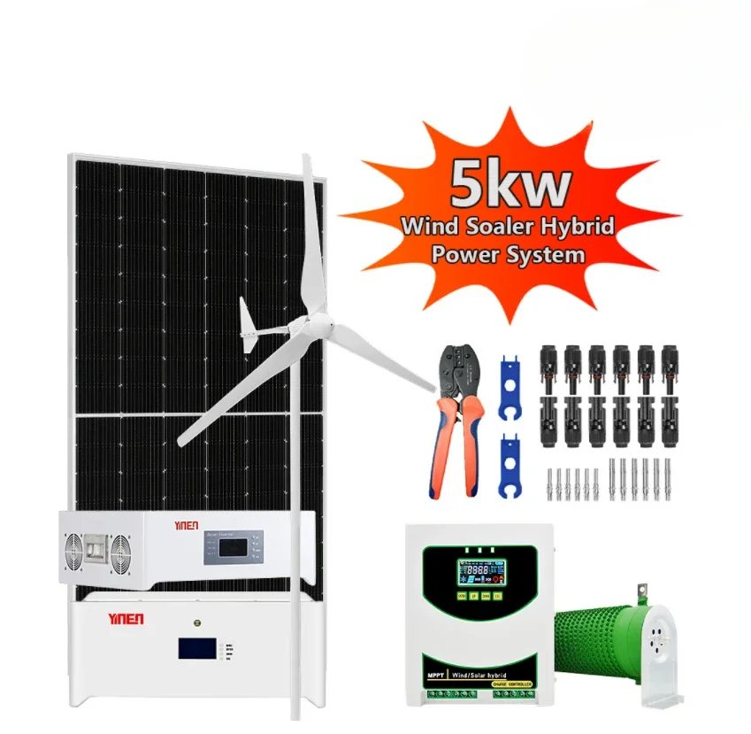 5KW Wind Turbine Generator And 5KW Solar Panels Hybrid Power System Wind Solar System For Commercial Use