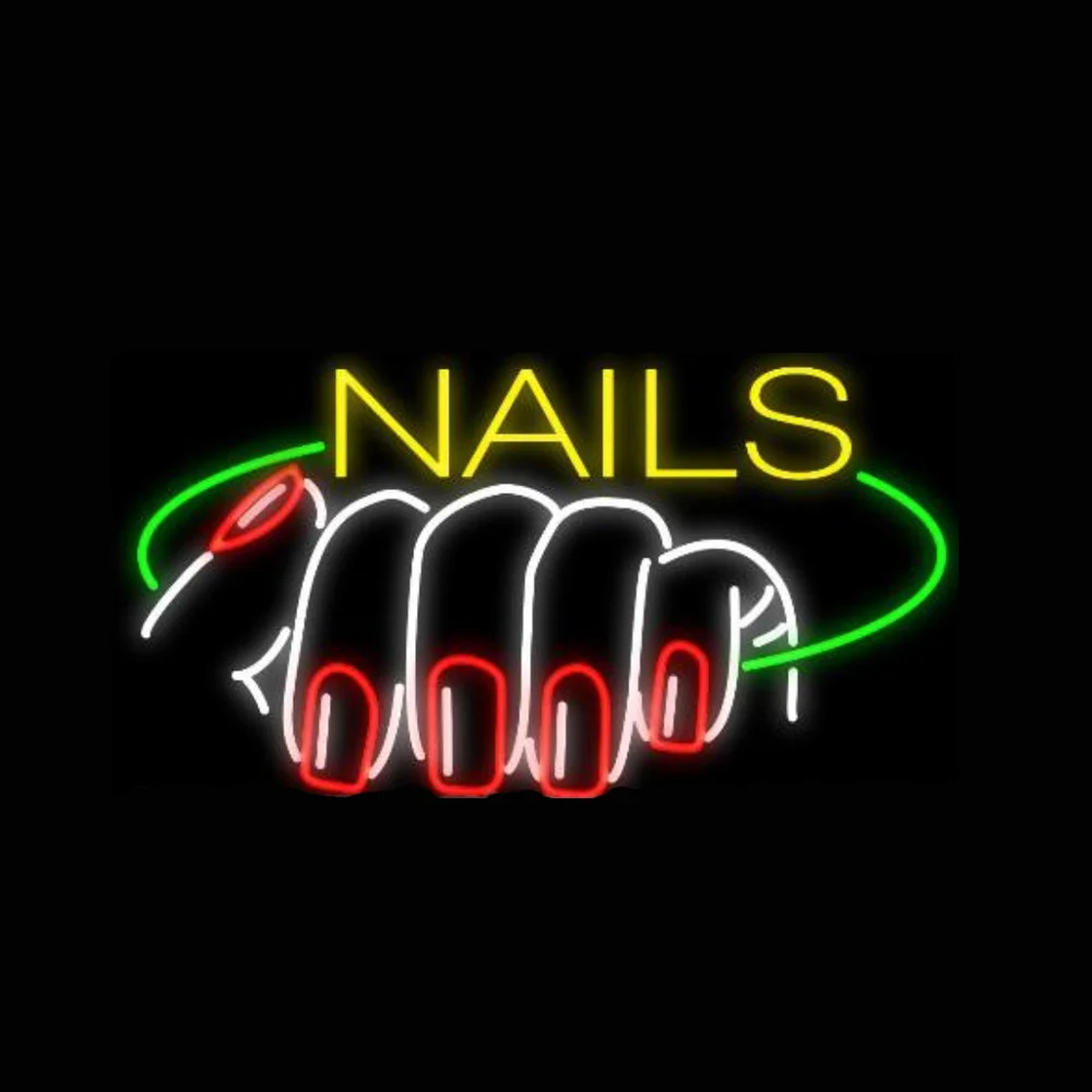 NAILS Art Polish Custom Lamp Handmade Real Glass Tube Beauty Store Advertise Room Decor Display Neon Sign Light Gift 31