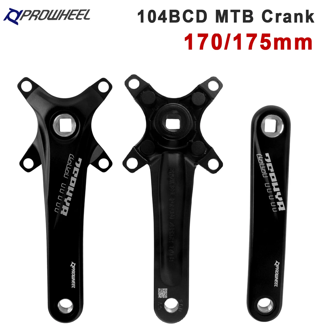

Кривошип Prowheel MTB 104BCD из алюминиевого сплава, 170 мм, 175 мм, для фэтбайков и снегоходов, без оси, для горных велосипедов, велосипедная запчасть