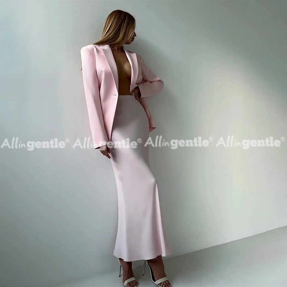 Allingentle Purple Suits Set for Women 2 Piece One Button Jacket & Wide leg Pants Banquet Formal Pantsuits Fashion Customized