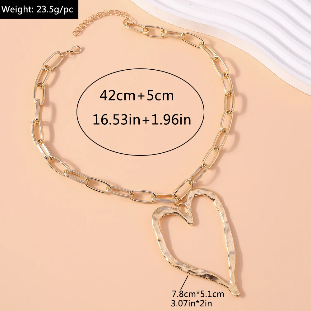 جديد كبير الجوف القلب قلادة قلادة للنساء الرجال القوطية الشرير المختنق قلادة سلسلة نادي الحفلات مجوهرات هدايا