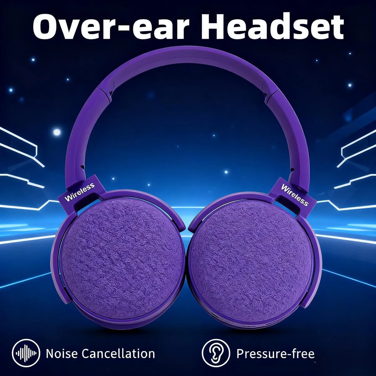 

Natural Noise Reduction Bluetooth Wireless Headphones Subwoofer Long Endurance No Delay Over-ear Headsets For Esport Game Music