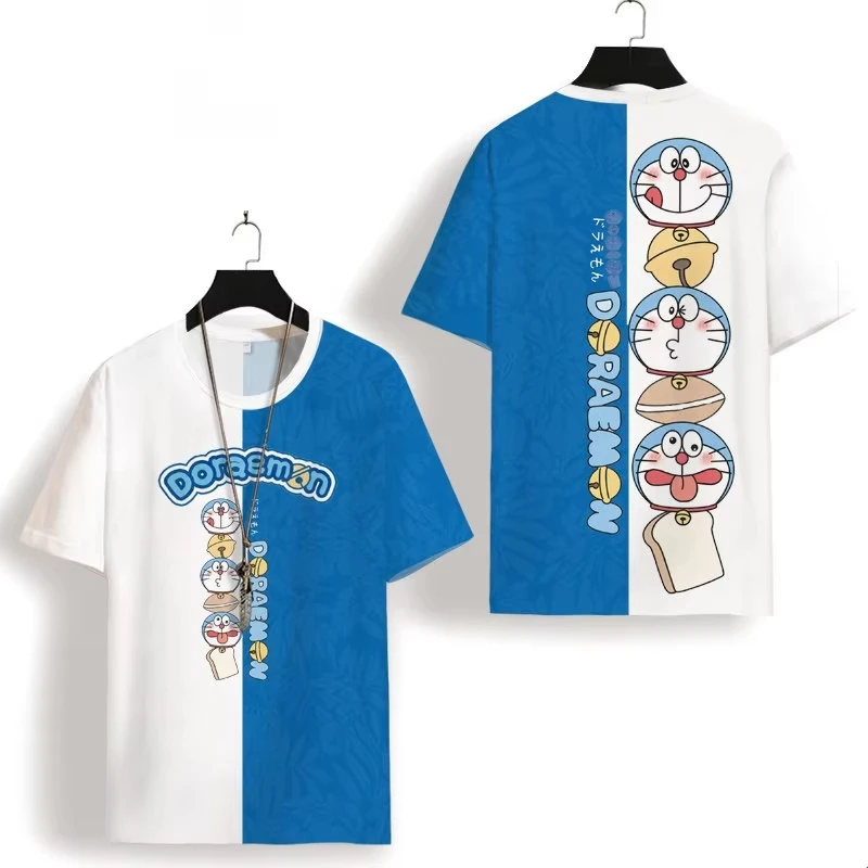 

Bandai 2026 Cartoon Doraemon Robot Cat Animation Peripheral Print Anime Japanese Short Sleeve Quick Drying Breathable T-shirt