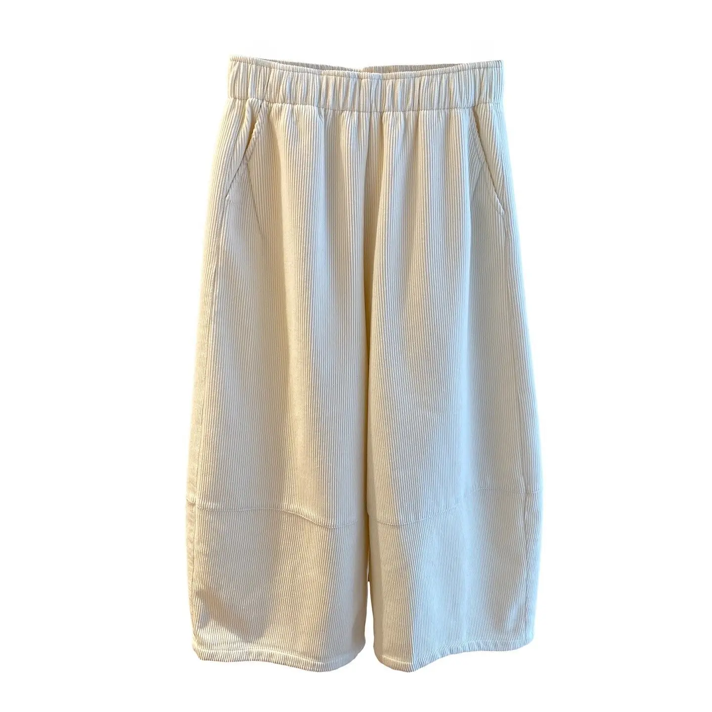 good-looking corduroy pants women's winter fleece thickened 2025 new loose wide-leg  straight-leg  nine-point pants