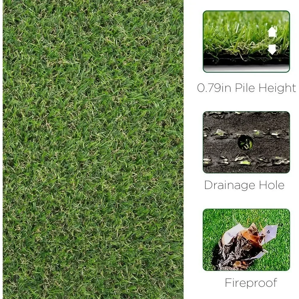 

ez Thick artificial turf mat, 6ft x 10ft synthetic fake turf, indoor outdoor garden trim, artificial turf with drainage holes
