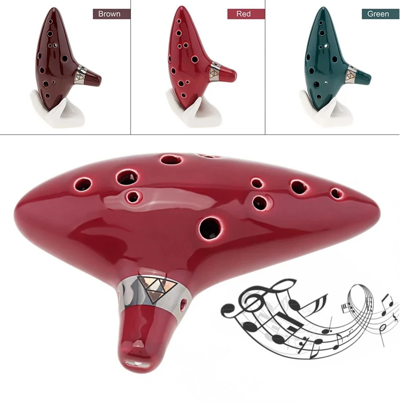 

Ocarina Instrument 12 Hole - Ocarina Zelda Alto C with Songbook Bag Rope - Gift for Children Beginners Zelda Fans