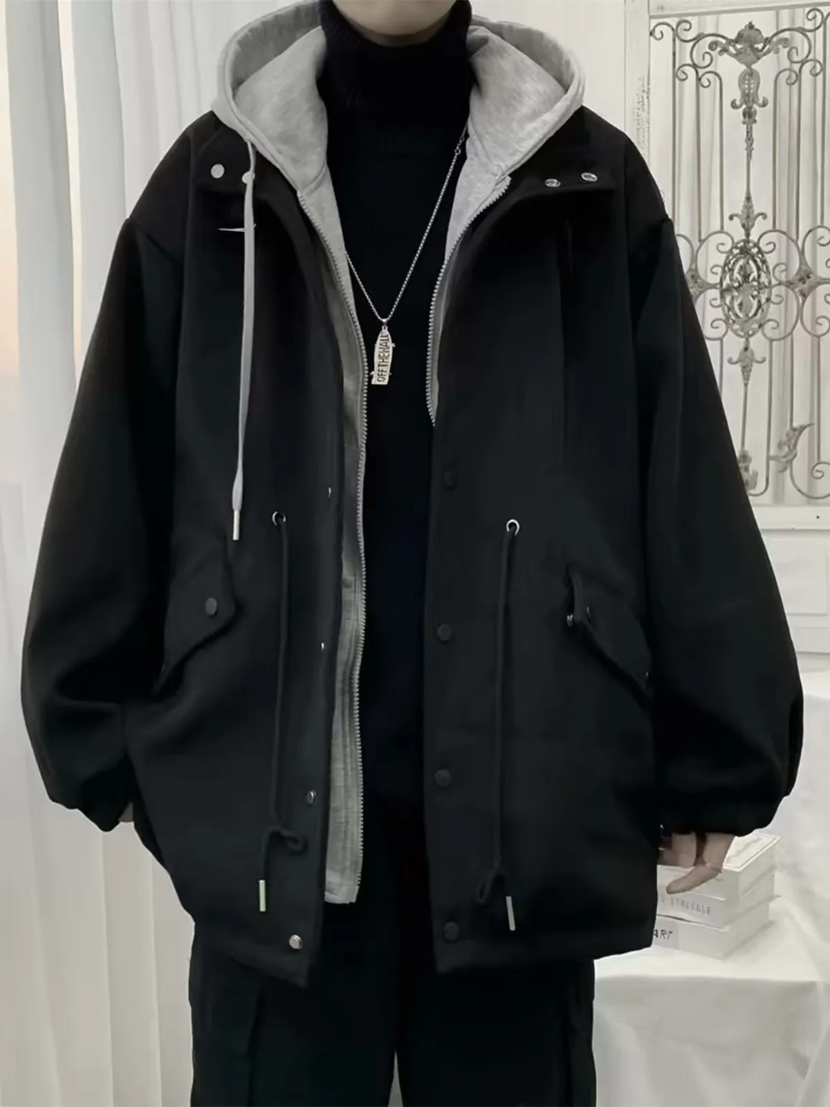 

Wool Blend Long Coat Man Winter Mens Nylon Polyamide Synthetic Artificial Manufactured Fabricated Industrial Man-Made Created Bf