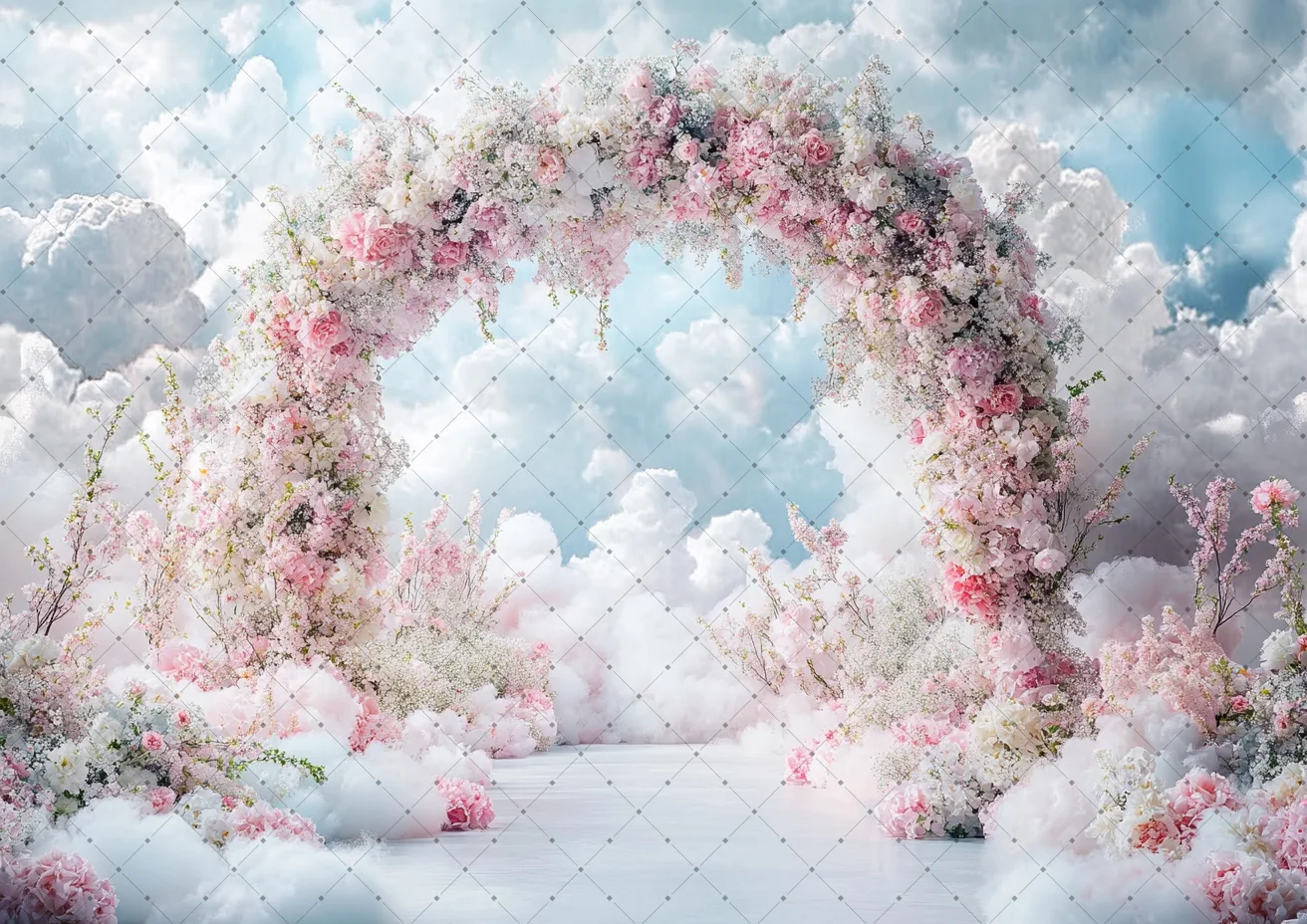 الأبيض الوردي قوس الزهور خلفية الستار شنقا اللف النسيج خلفية الستائر الزفاف عيد ميلاد الديكور التصوير الدعائم