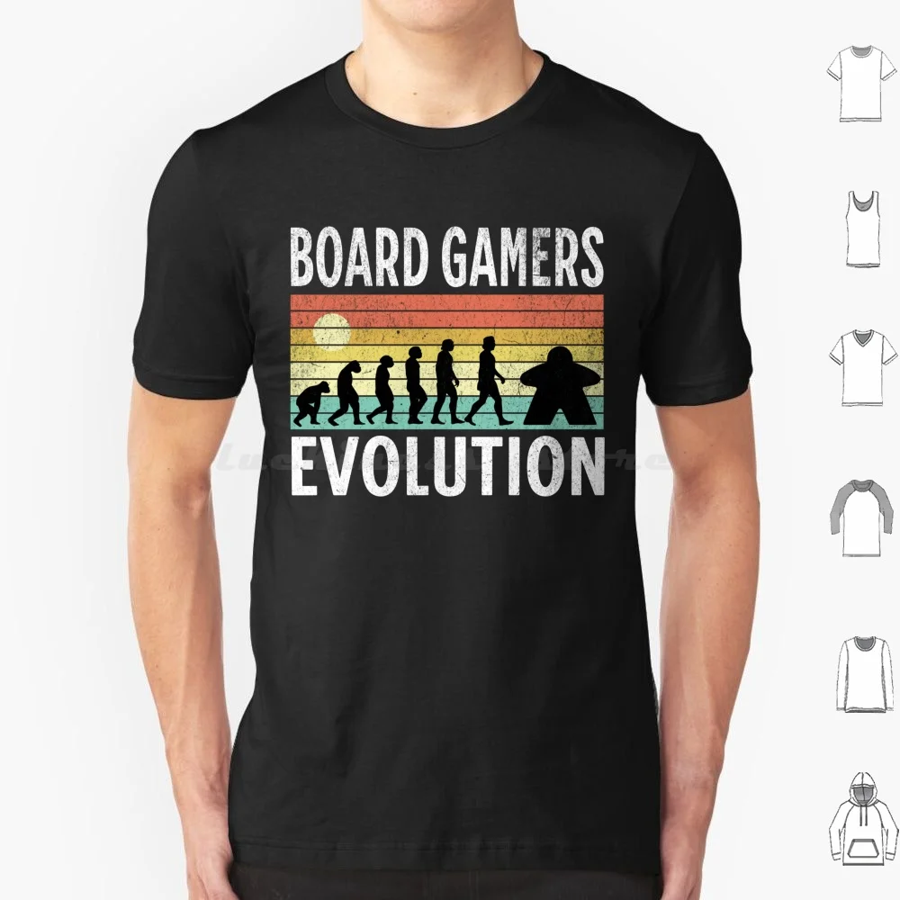 Camiseta para jugadores de mesa Evolution, diseño de amante de los juegos de mesa, gran tamaño, 100% algodón, Carcassonne, Meeple