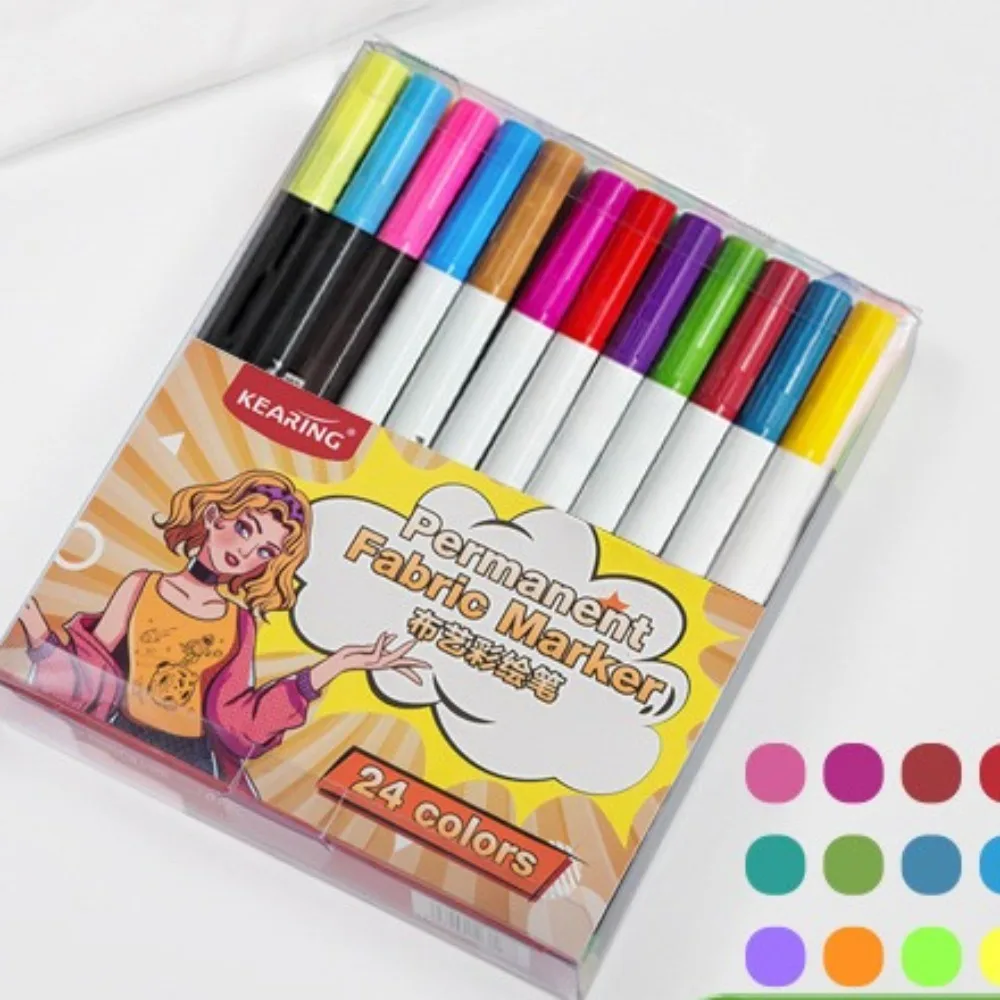 Waterproof Permanent Fabric Markers Drawing Colorfast Fabric Textile Marker Pen Indelible Non Toxic Permanent Color Pen Stone