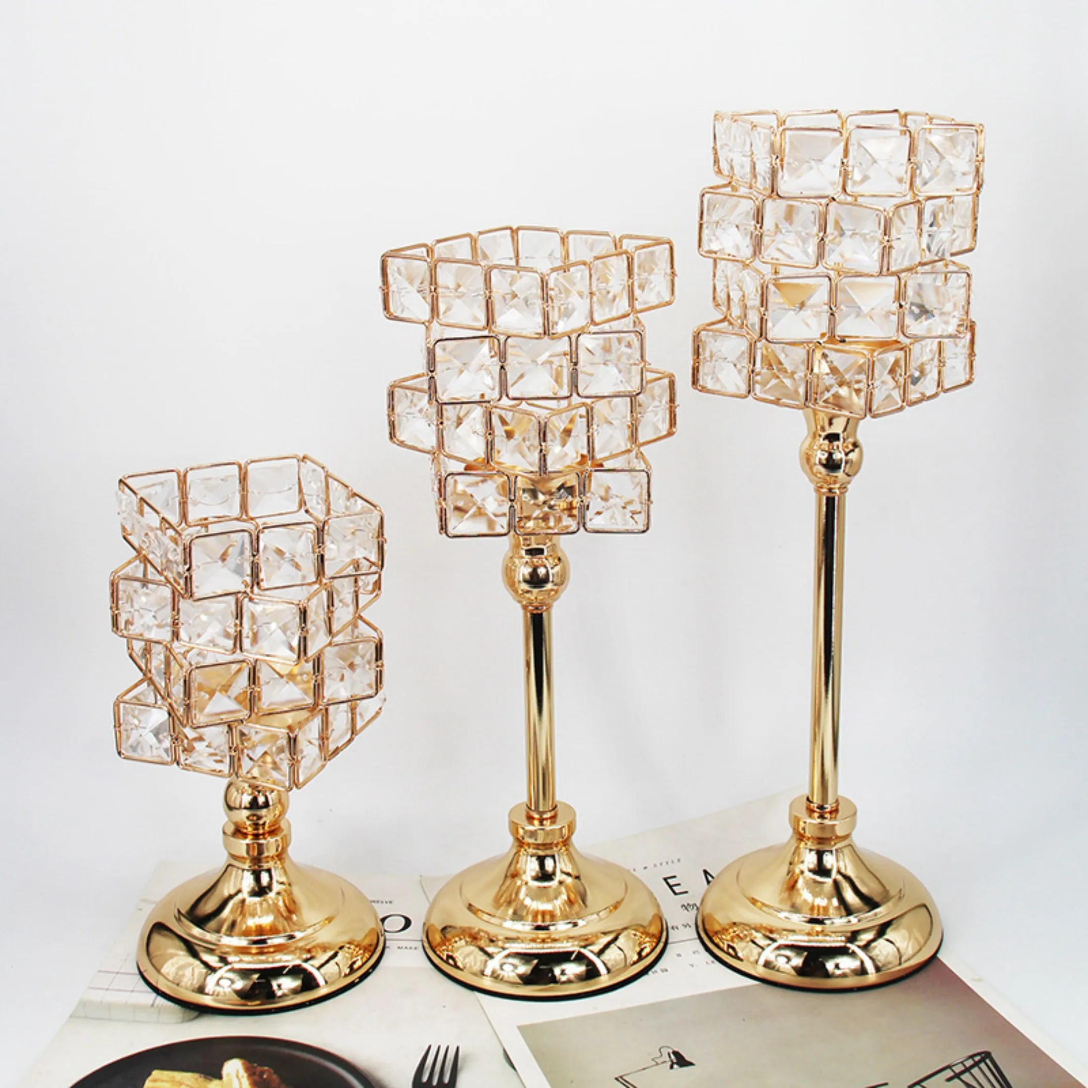 1 adet altın kristal ayağı mum - Event & Party Supply incelemesi ve fiyatı