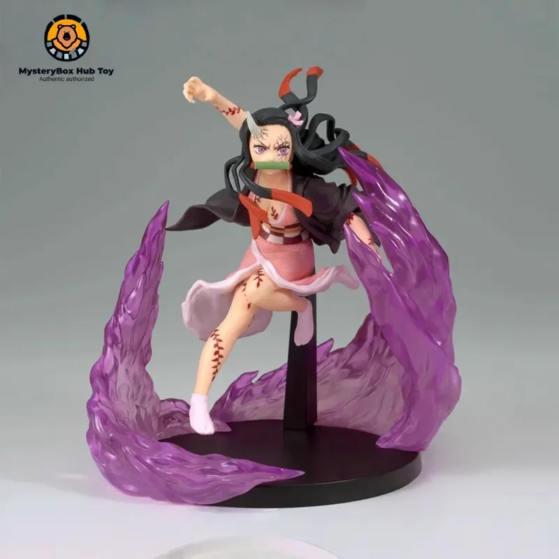 

14cm Spot Japanese Version Glasses Factory Genuine Demon Slayer Blade Stories Nezuko Advanced Edition Figure Scenery Gift