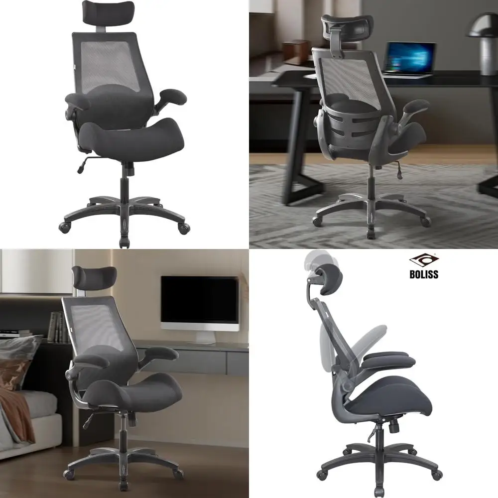 

Ergonomic High-Back Mesh Chair for Office with Soft Adjustable Arms, Molded Foam Seat, and Lumbar Support