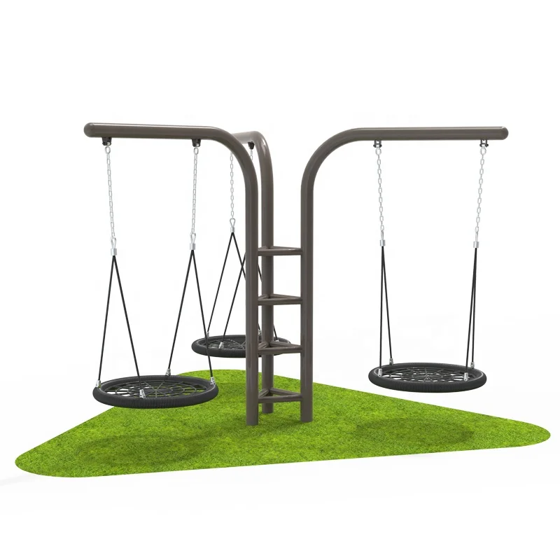

Металлические качели для улицы, круглые качели с сиденьем на трех человек, большое оборудование для развлечений на открытом воздухе