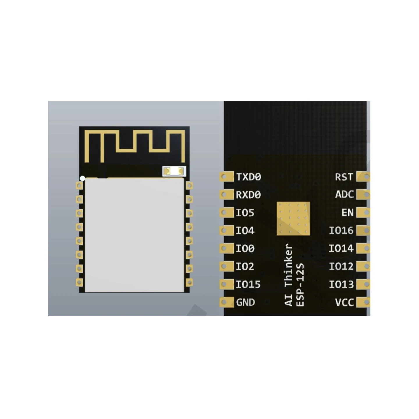 Esp-12S Ai-Thinker Esp8266 Wifi Module High-Performance Wireless Soc Smd-16 Wifi Module -90Dbm Wi-Fi Ieee 802.11B/G/N Protocol Uart/Gpio/Adc/Pwm/Spi/I2C Onboard Pcb Antenna 2