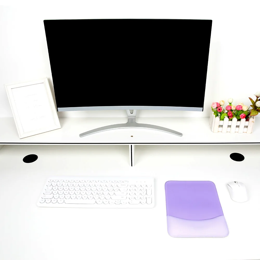 Ergonomic Mouse Pad with Gel Wrist Support,Premium Comfort for Computer,Laptop,Office&Home,Non-Slip Base,Purple