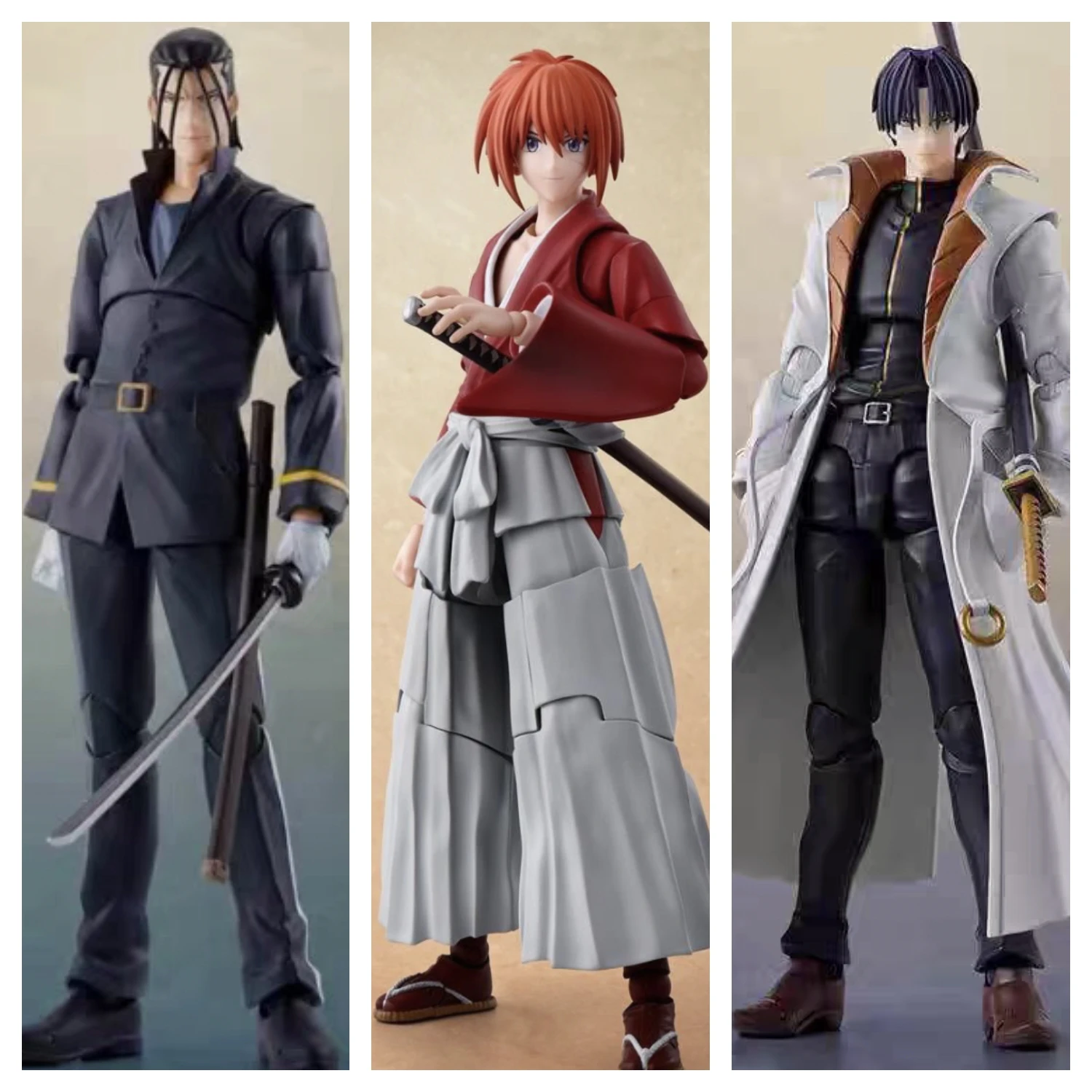 

В наличии подлинный новый Bandai SHF Rurouni Kenshin Shinomori Himura Kenshin Aoshi Meiji's Swordsman Коллекционная модель украшения