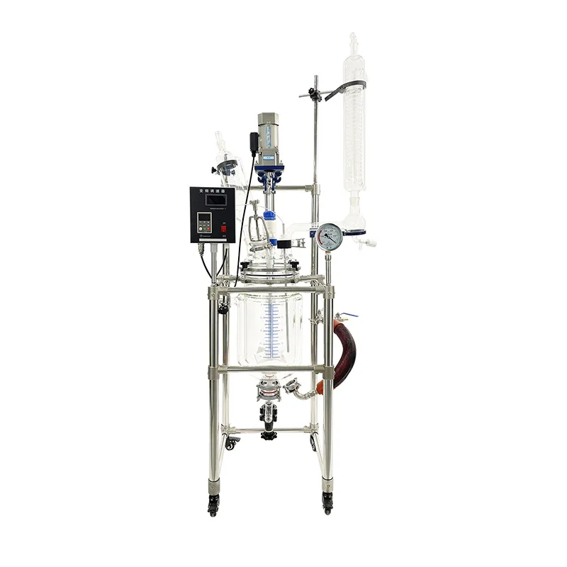 High and low temperature vacuum distillation kettle Chemical mixing dissolving kettle Glass reverse device