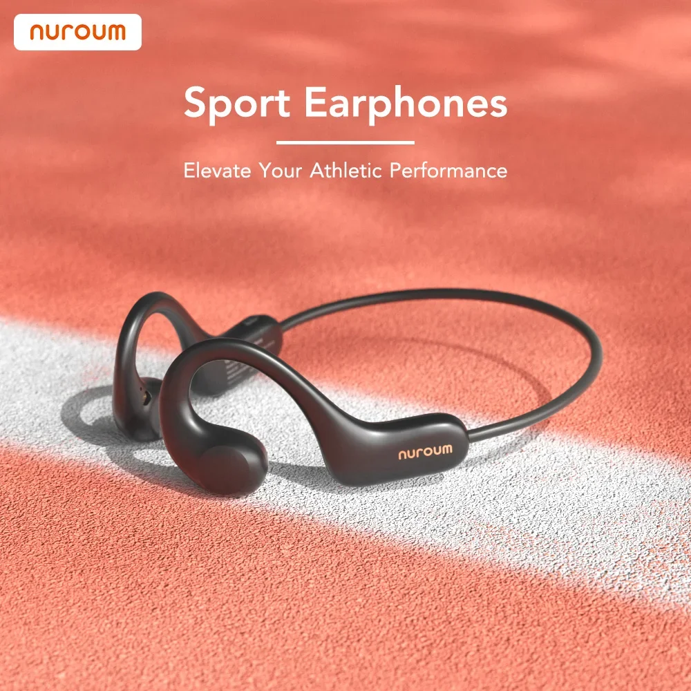 NUROUM Bluetooth Earphone Neck Mounted Wireless Headset Open-back Earphones High Power Smooth Sound Conduction Long Battery Life