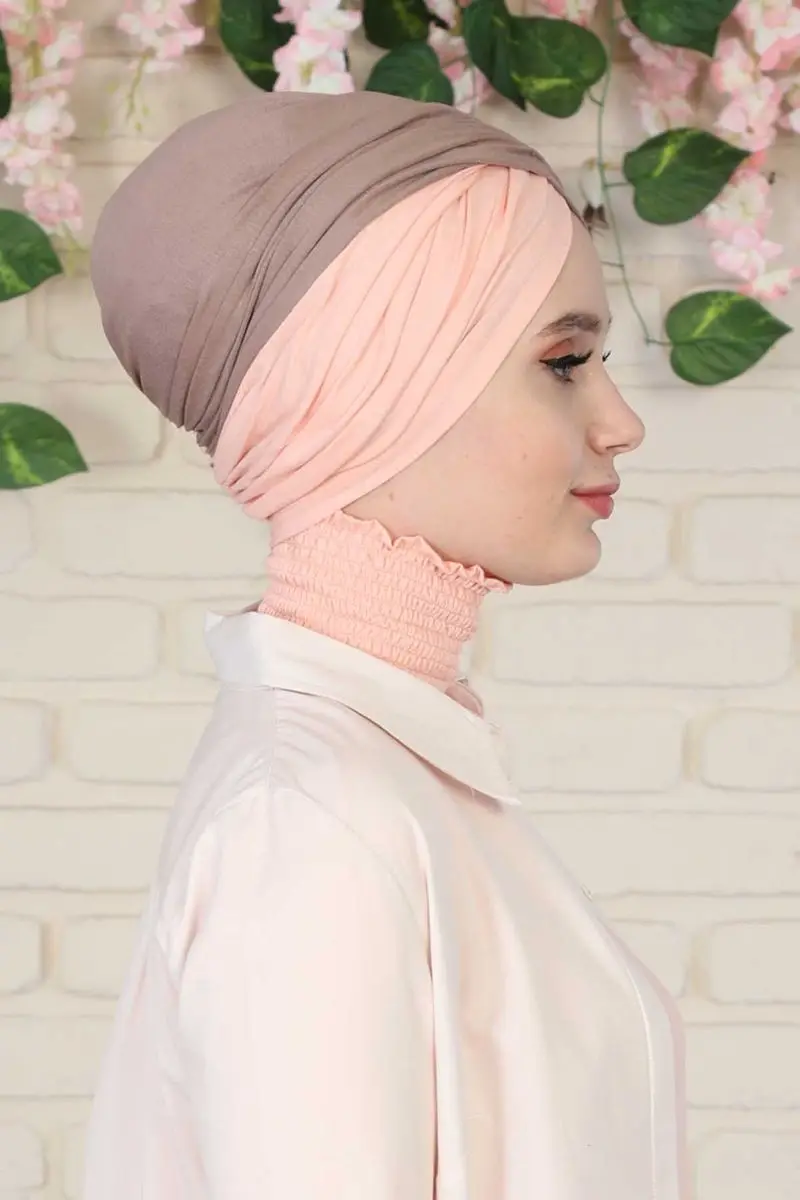 Hijab Knochen zwei farbe nerz