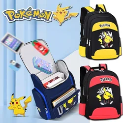 Pokemon tornistry dla uczniów Pikachu Anime otaczająca wodoodporna oddychająca torba na ramię moda kreatywny tornister dla dzieci